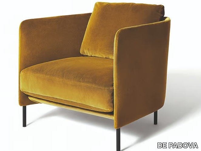 BLENDY - Fabric armchair with removable cover with armrests _ DE PADOVA