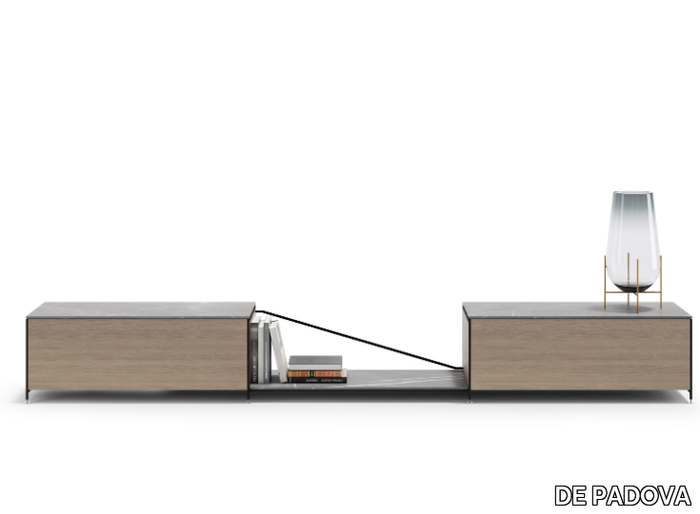 R.I.G. MODULES LIVING - Steel and wood TV cabinet / sideboard _ DE PADOVA