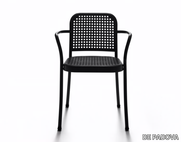 SILVER - Stackable aluminium chair with armrests _ DE PADOVA