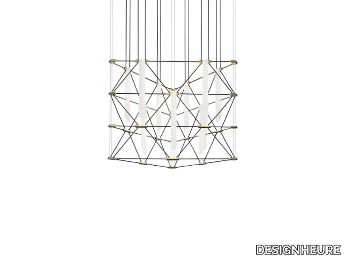 MOZAIK 2x2 - LED steel chandelier _ DESIGNHEURE