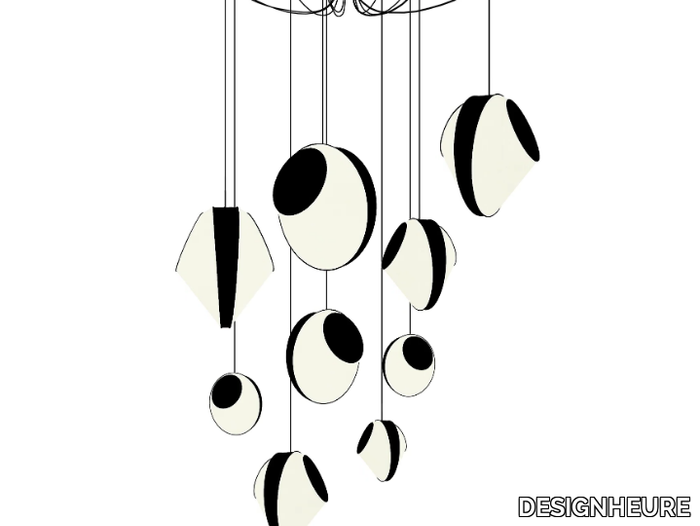 REEF 9 MIXTE - LED fabric pendant lamp _ DESIGNHEURE