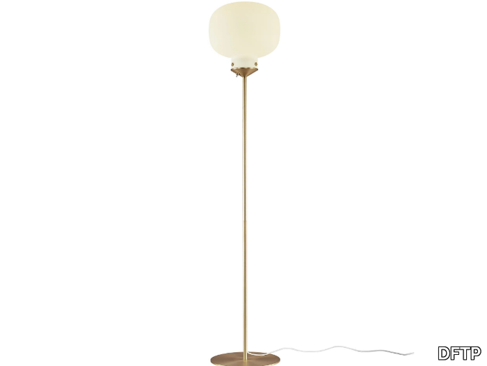 RAITO - Opal glass and brass floor lamp _ DFTP