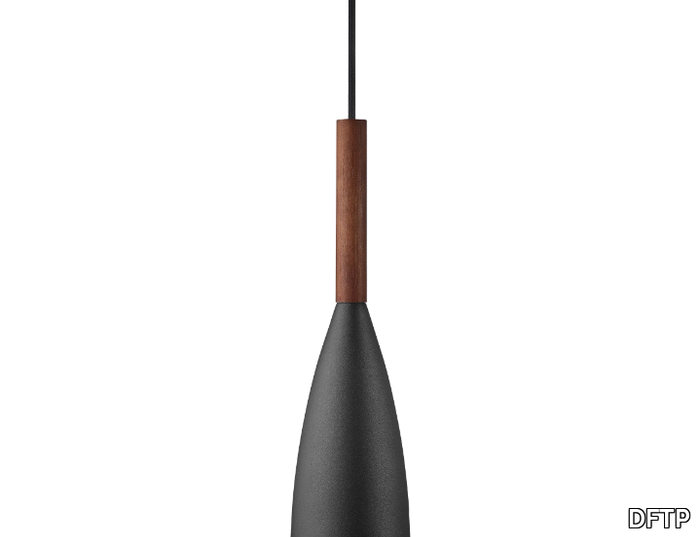 PURE - Walnut and metal dimmable pendant lamp _ DFTP