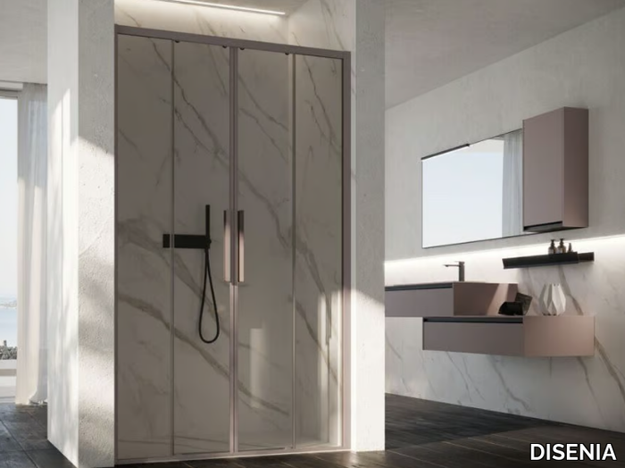 EVO - Niche glass shower cabin with sliding door _ DISENIA