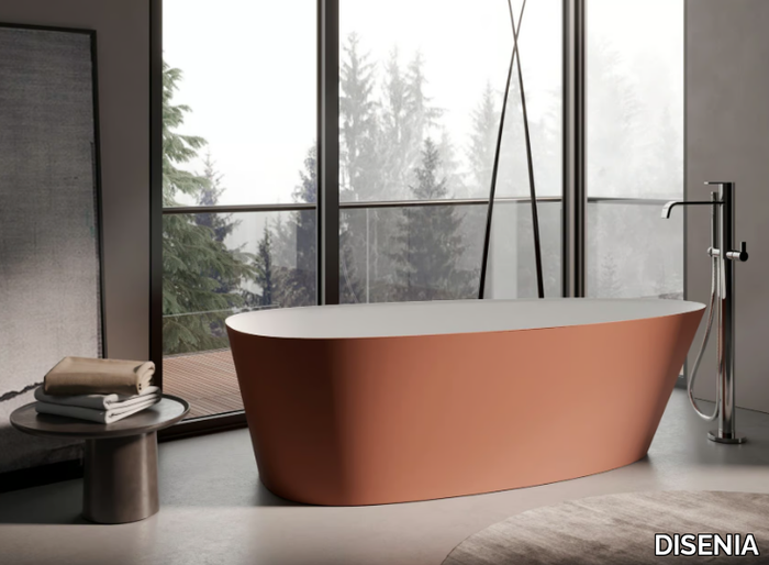 ALMOND - Freestanding oval bathtub _ DISENIA