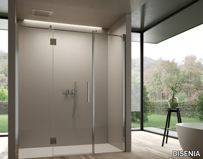 EASY - Niche rectangular shower cabin with hinged door _ DISENIA