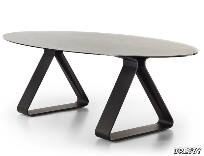 STAY - Oval ceramic dining table _ DRESSY
