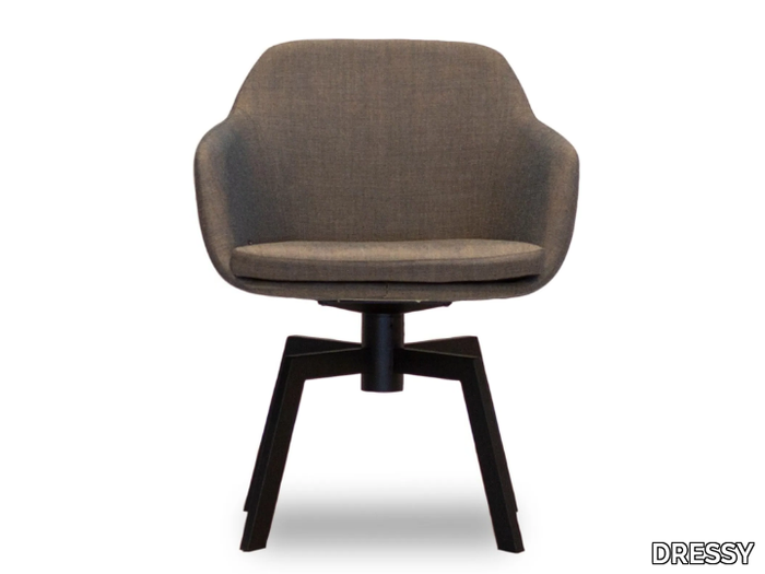 LAP 4055 - Upholstered trestle-based chair with armrests _ DRESSY