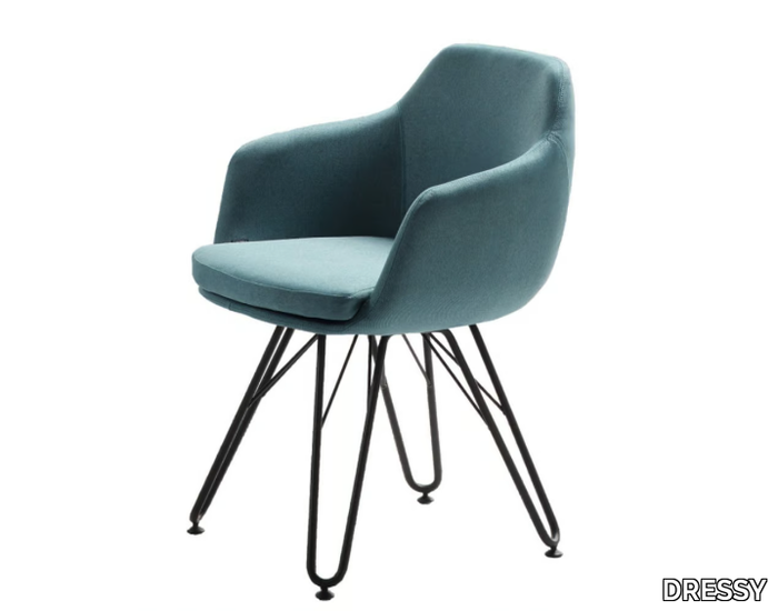 LAP 4051 - Upholstered chair with armrests with removable cover _ DRESSY