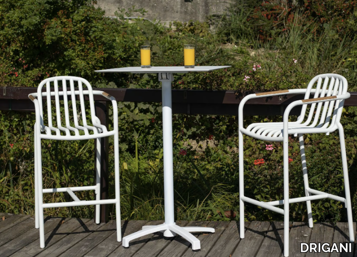 ARIA - High aluminium garden stool with armrests _ DRIGANI