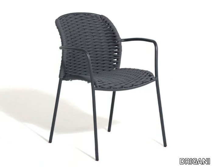 SLICK - Stackable garden chair with armrests _ DRIGANI