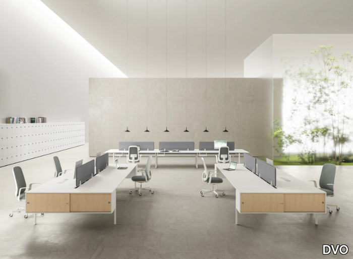 DV802 - Sectional melamine and metal office desk _ DVO