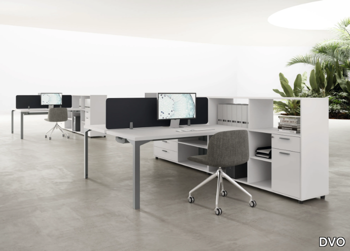 ENNA - Sectional plate and melamine office workstation _ DVO