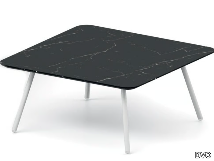 Square coffee table - Porcelain stoneware and metal high side table _ DVO