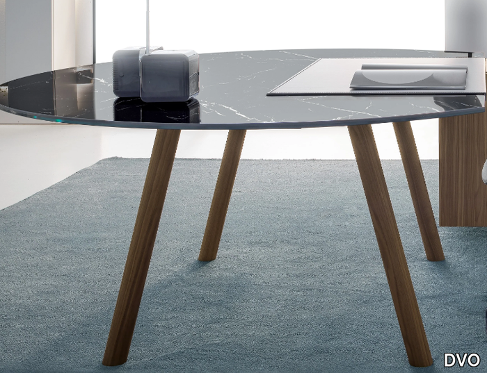 NOTO - Round wooden and porcelain stoneware meeting table _ DVO