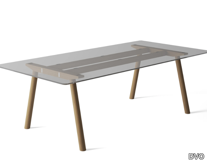 NOTO - Wood and glass office desk / meeting table _ DVO