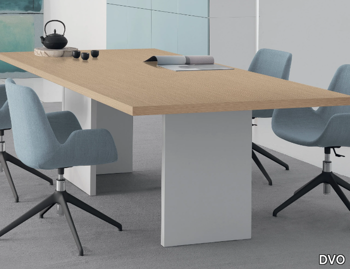 OXFORD - Rectangular melamine meeting table with cable management _ DVO