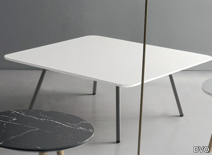 Square coffee table - Melamine and metal high side table _ DVO