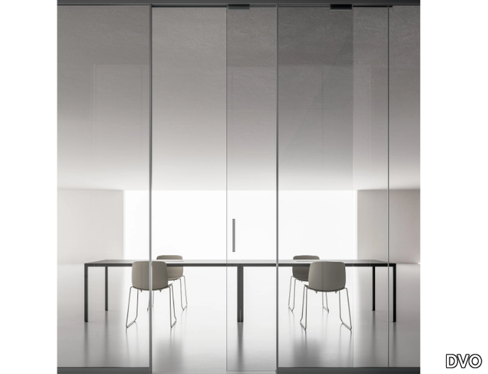 SINGLE GLASS - Sliding vertical glass and aluminium movable wall _ DVO