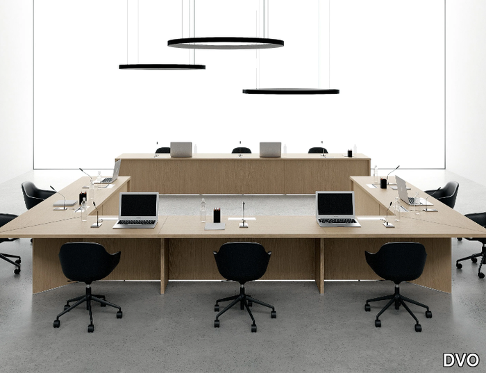 SPECIAL TABLE - Modular melamine meeting table with cable management _ DVO