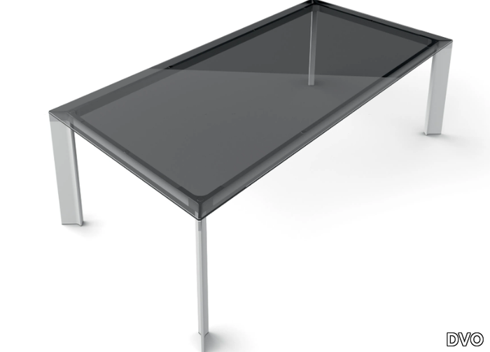 TAY - Rectangular glass and aluminium meeting table _ DVO