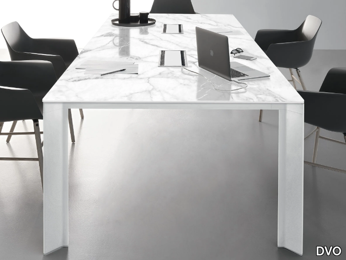 TAY - Rectangular extruded aluminium and porcelain stoneware table _ DVO