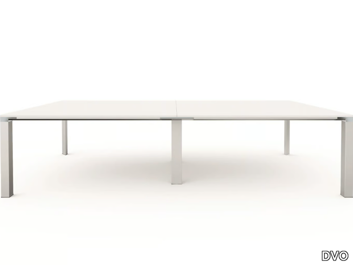 VERTIGO - Rectangular glass and aluminium meeting table with cable management _ DVO