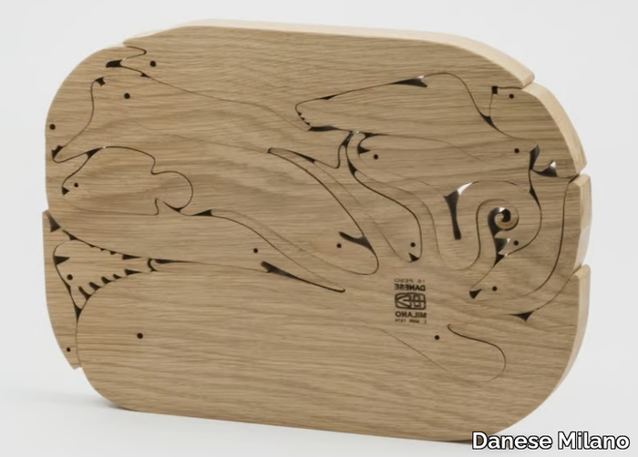 16 PESCI - Solid oak wooden puzzle _ Danese Milano