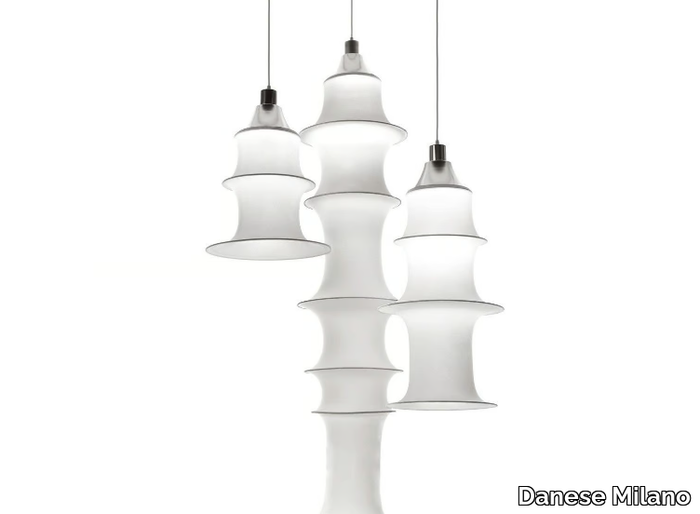 FALKLAND - Aluminium and elastic fabric pendant lamp _ Danese Milano