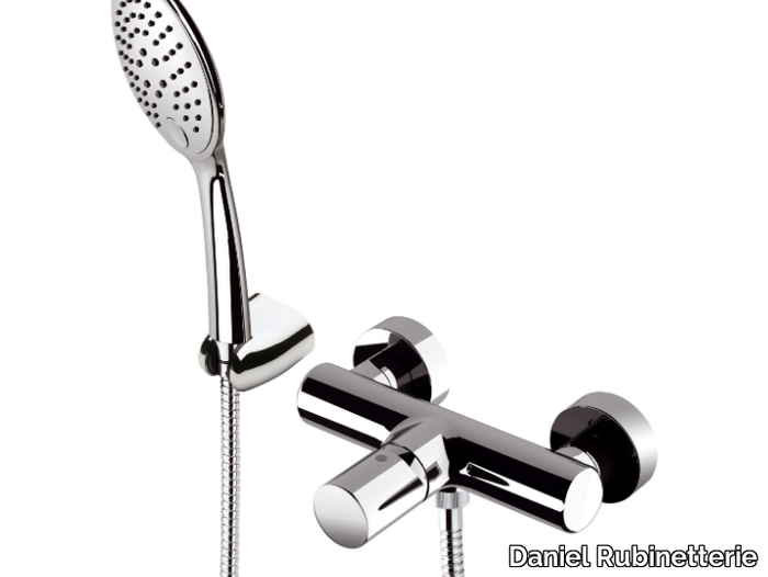 FUSION - 2 hole single handle brass shower mixer with hand shower _ Daniel Rubinetterie