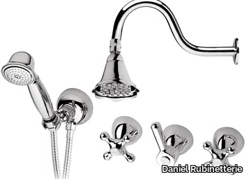 REVIVAL - Shower tap with hand shower with overhead shower _ Daniel Rubinetterie