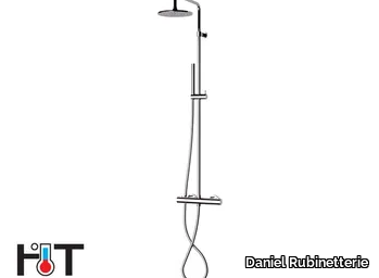 X-FACTOR - Wall-mounted thermostatic shower panel with overhead shower _ Daniel Rubinetterie