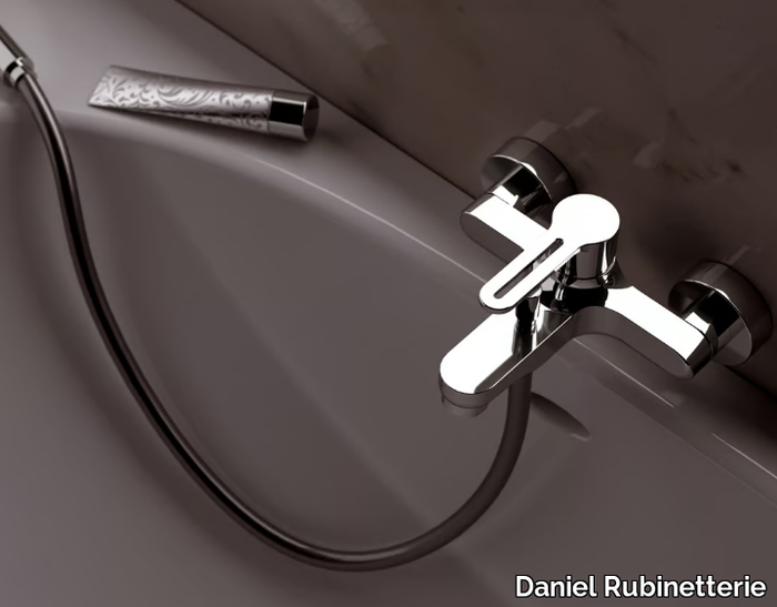 SMART - Wall-mounted bathtub mixer with hand shower _ Daniel Rubinetterie