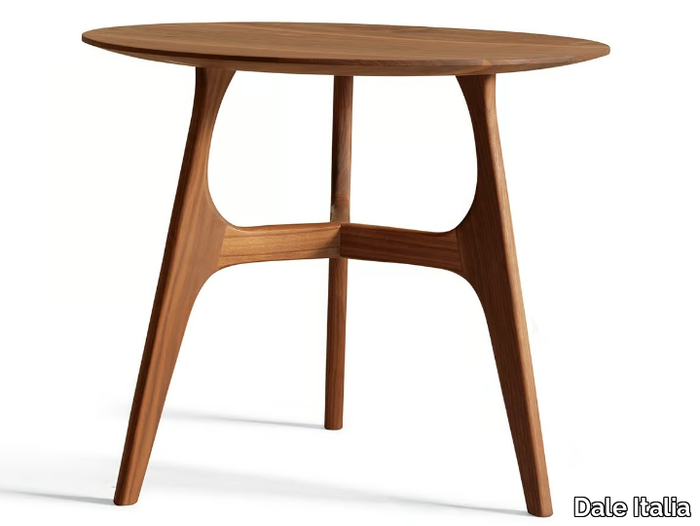 CONVERSO H-122 - Round walnut coffee table _ Dale Italia