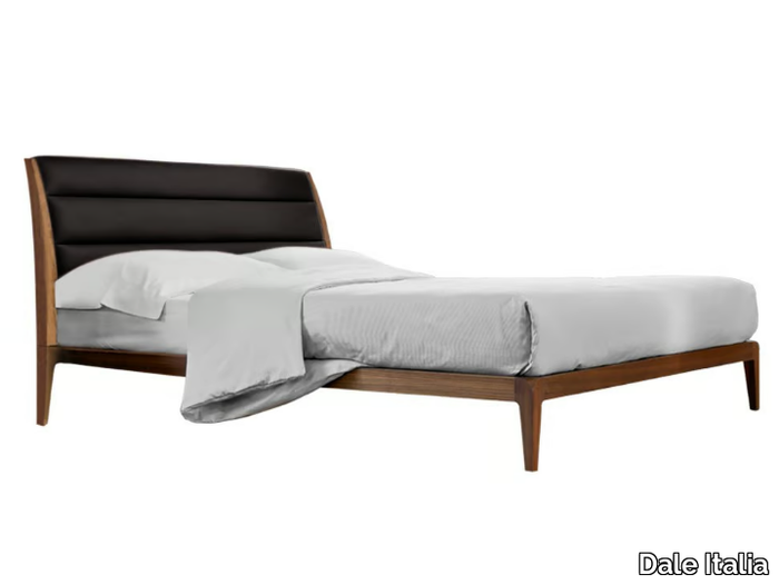 VERSO NORD P-115 - Wooden bed with upholstered headboard _ Dale Italia