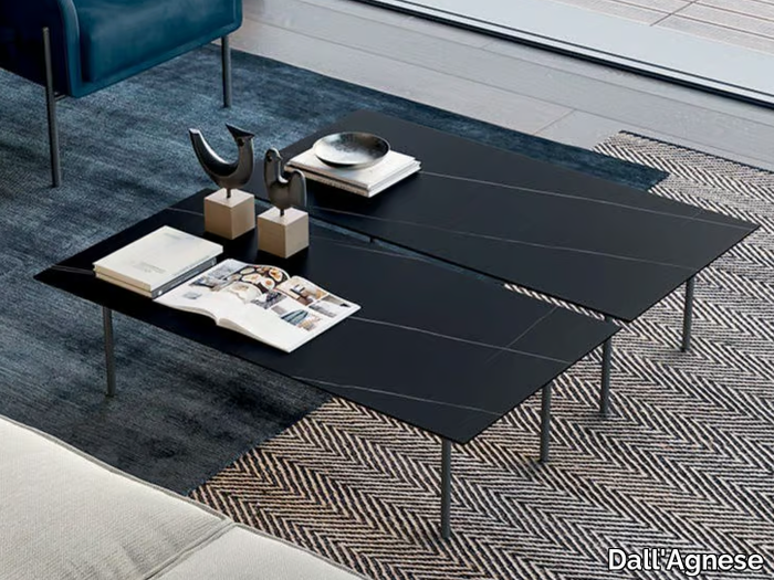 AZIMUT - Low rectangular porcelain stoneware coffee table _ Dall'Agnese