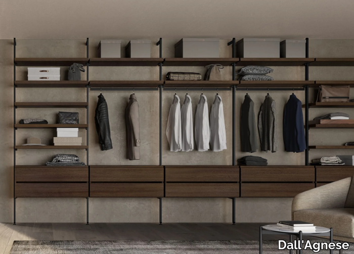 WARDOBE - Sectional aluminium and wood walk-in wardrobe _ Dall'Agnese