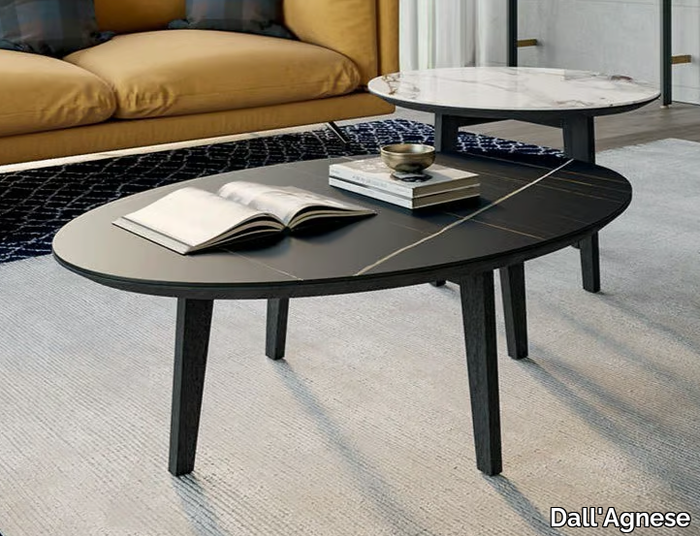 ZOE - Low oval porcelain stoneware coffee table _ Dall'Agnese