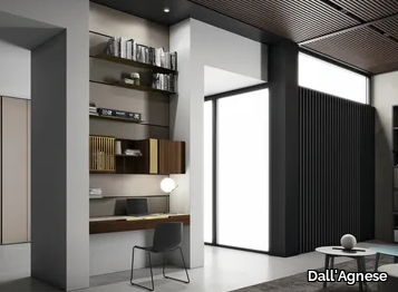 SLIM UP 10 - Wall-mounted storage wall with secretary desk _ Dall'Agnese