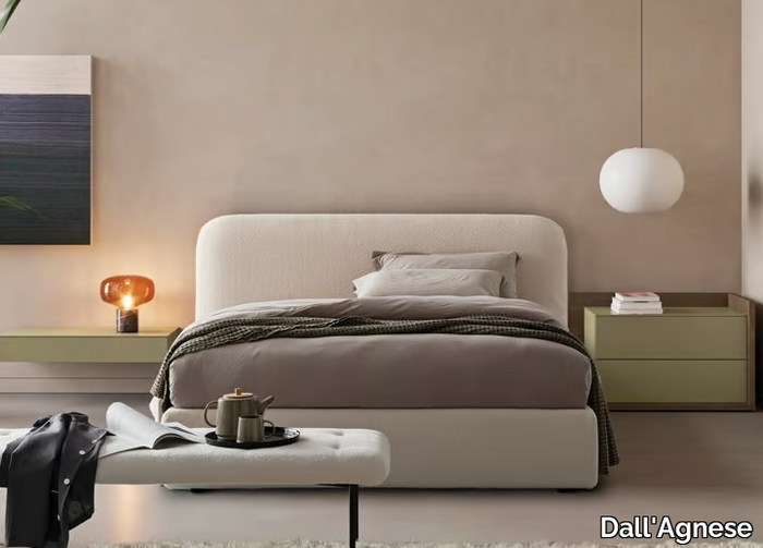 HARI - Fabric double bed with upholstered headboard _ Dall'Agnese