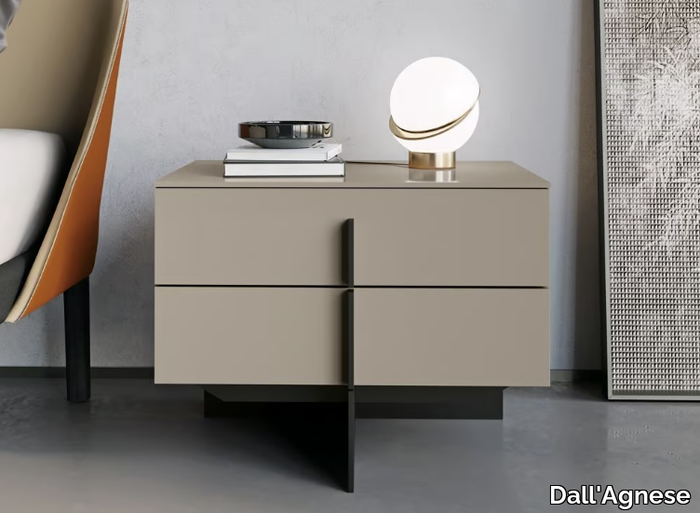 KATANA - Rectangular wooden bedside table with drawers _ Dall'Agnese