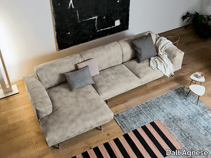 POLDO - Fabric sofa with chaise longue _ Dall'Agnese