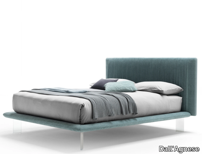 PLISSÉ - Fabric double bed with upholstered headboard _ Dall'Agnese