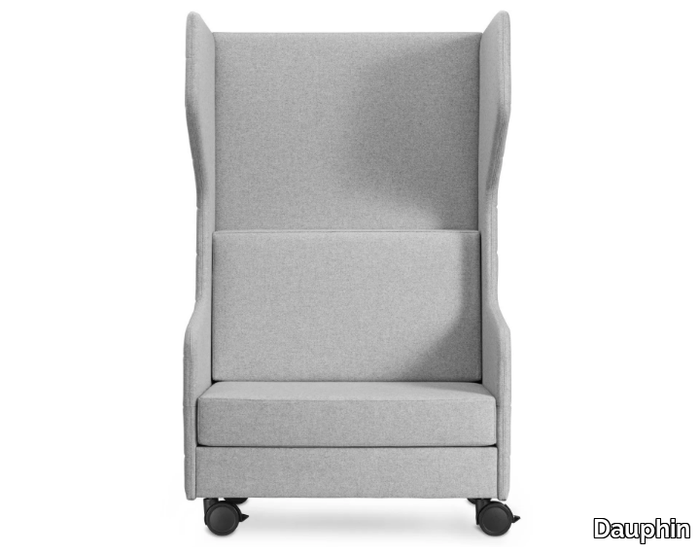 ATELIER - Fabric armchair with castors high-back _ Dauphin