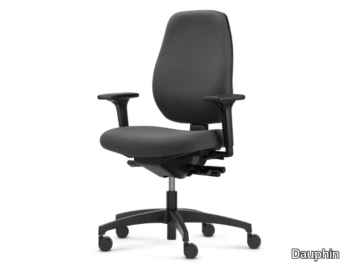 SHAPE - Swivel chair, high backrest, comfort seat, with armrests _ Dauphin