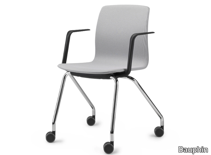 FIORE - Polyamide office chair with armrests and castors _ Dauphin