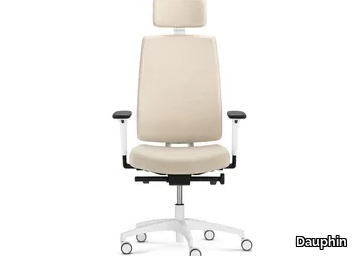 INDEED WHITE - Swivel height-adjustable office chair with 5-Spoke base _ Dauphin