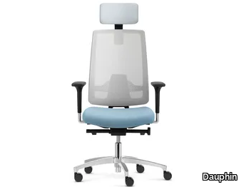 INDEED MESH - Swivel height-adjustable mesh office chair with headrest _ Dauphin