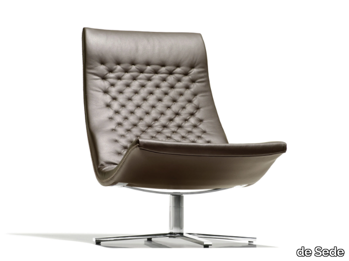 DS-51 SLIM - Swivel leather armchair with 4-spoke base _ de Sede