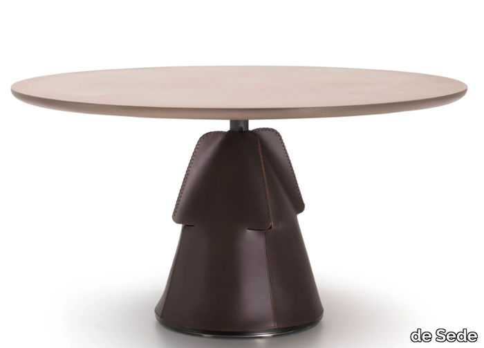 DS-615 - Round leather dining table with stone top _ de Sede